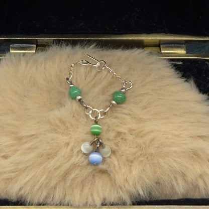 Handmade Doll Jewelry for 10-12” Fashion Trend - 1:6 Size Dolls: add a stylish touch to your favorite doll!
Green Blue White Dangle Doll Necklace