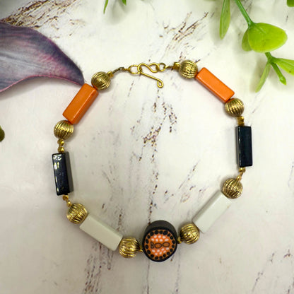Handmade Doll Jewelry Designed to Fit popular 18 Inch Fashion Dolls: add some “Spooky Halloween 🎃” style to your favorite doll! Halloween Boo Choker Acrylic Beaded Doll Necklace