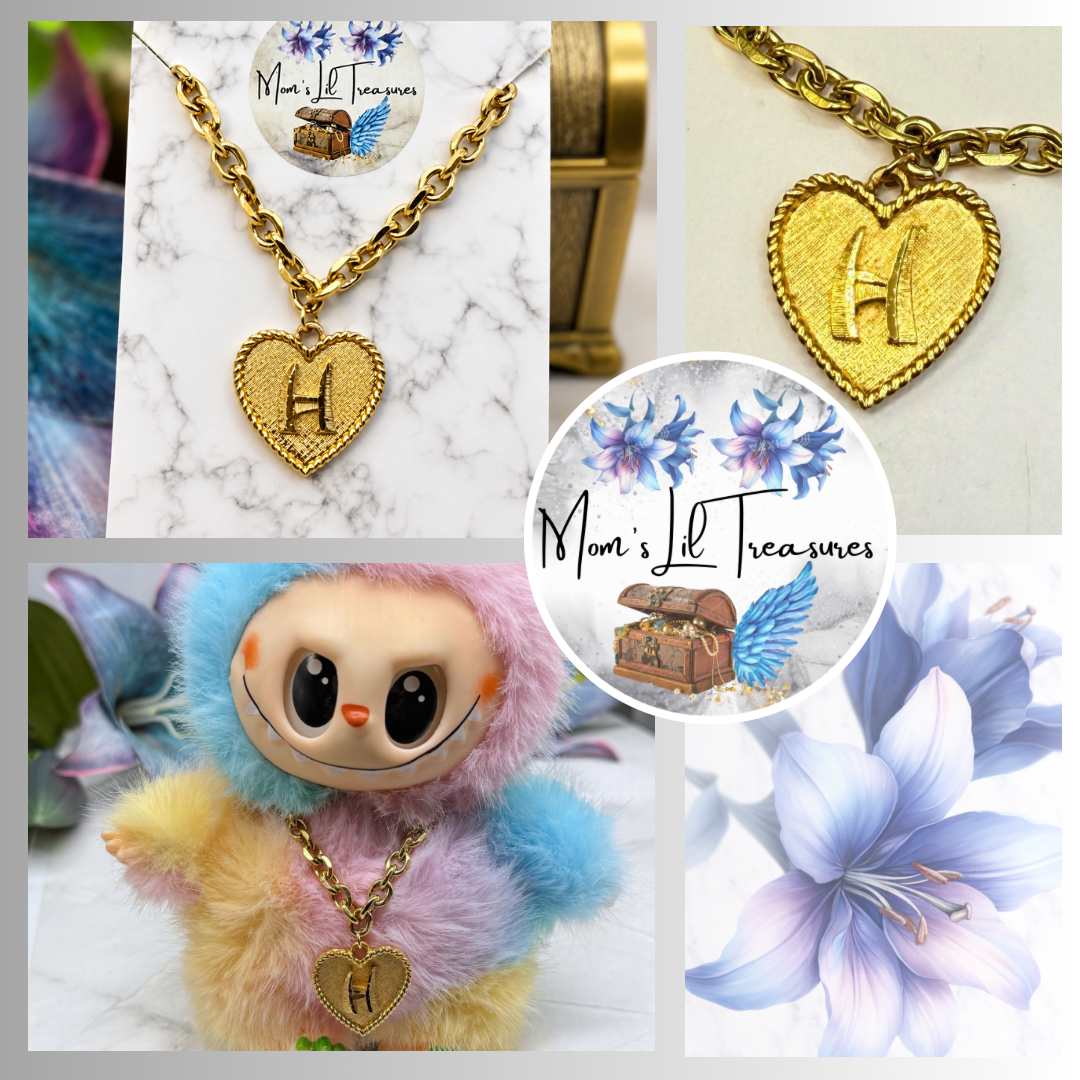 ✨Handmade Jewelry Designed to fit popular 17 to 20 cm (6 to 7 inch) Plushie Labubu Monster Dolls: add a stylish touch to your favorite plushie! ✨

Initial H Gold Heart Pendant Necklace
