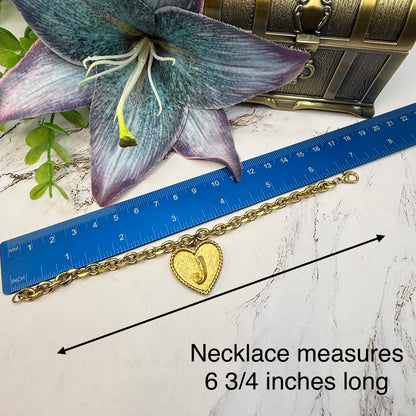 ✨Handmade Jewelry Designed to fit popular 17 to 20 cm (6 to 7 inch) Plushie Labubu Monster Dolls: add a stylish touch to your favorite plushie! ✨

Initial J Gold Heart Pendant Necklace
