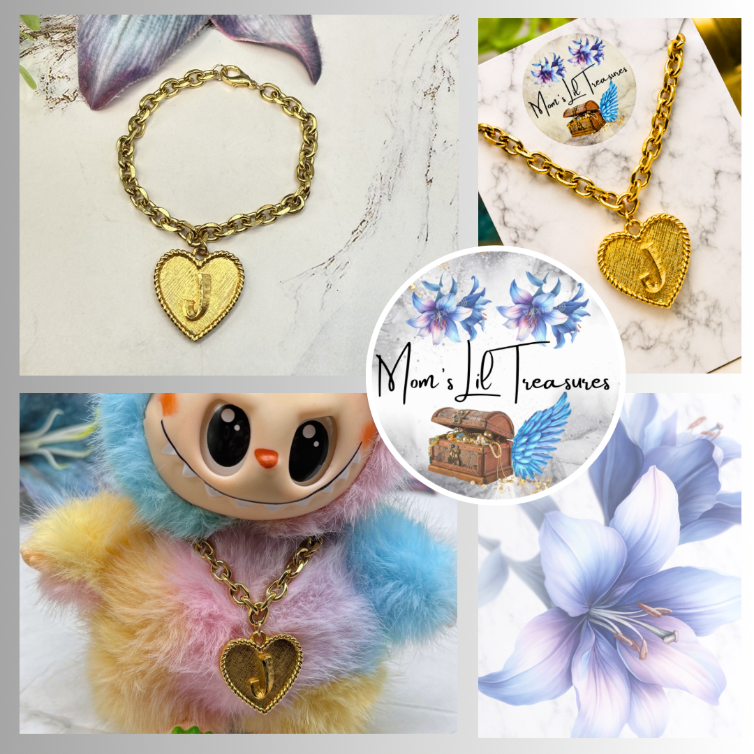 ✨Handmade Jewelry Designed to fit popular 17 to 20 cm (6 to 7 inch) Plushie Labubu Monster Dolls: add a stylish touch to your favorite plushie! ✨

Initial J Gold Heart Pendant Necklace