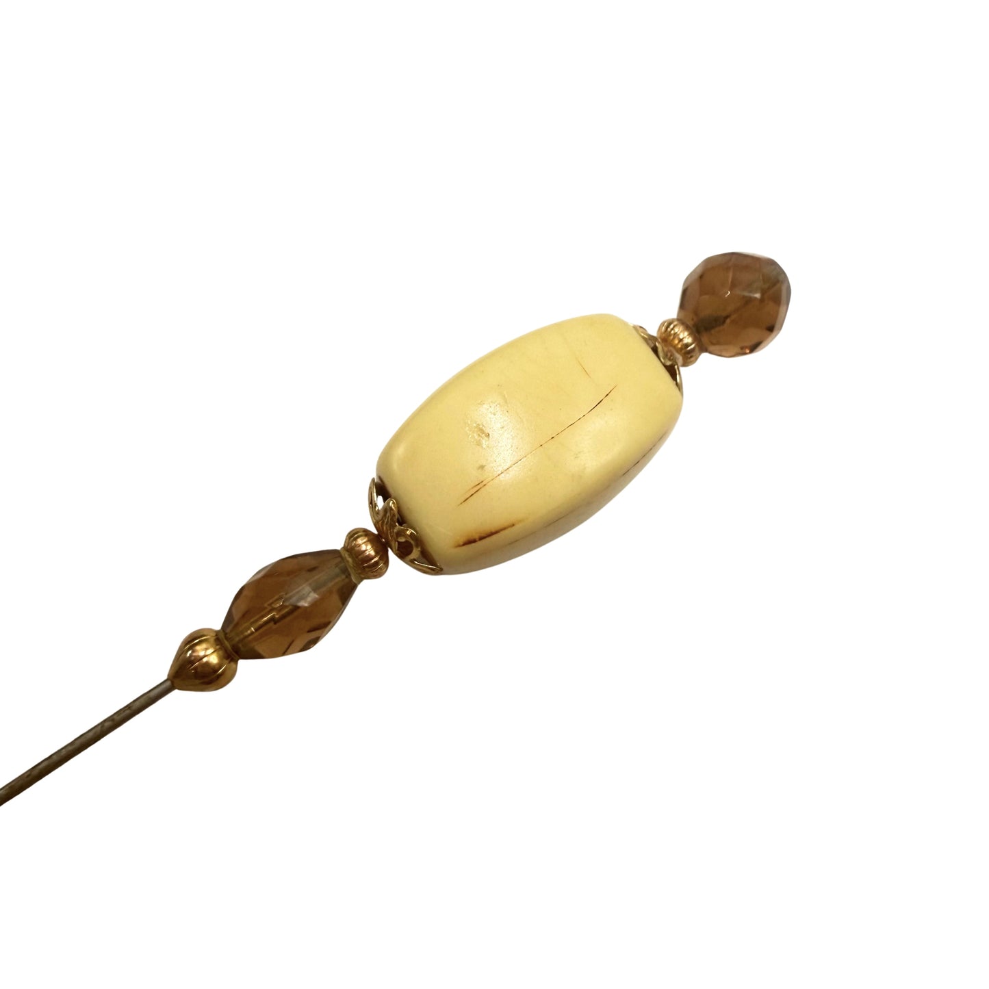 ✨ Handmade Vintage-Inspired Hatpin | Stick Pin | Hat Accessory | Sweater & Hijab Pin | Decorative Jewelry Gift for Her ✨

Large Rounded Rectangular Acrylic Ivory Color Central Bead Gold Tone Filigree Amber Color Faceted Glass Crystal Hatpin - 7.25 Inch