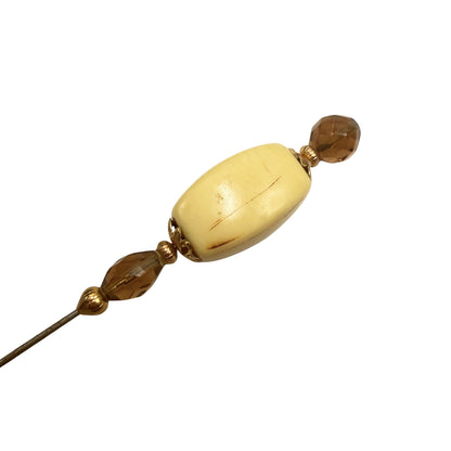 ✨ Handmade Vintage-Inspired Hatpin | Stick Pin | Hat Accessory | Sweater & Hijab Pin | Decorative Jewelry Gift for Her ✨

Large Rounded Rectangular Acrylic Ivory Color Central Bead Gold Tone Filigree Amber Color Faceted Glass Crystal Hatpin - 7.25 Inch