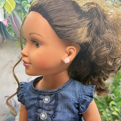 ✨ Handmade Doll Jewelry Designed to Fit popular 18 Inch Fashion Dolls: add a stylish touch to your favorite doll ✨

Light Beige Pink Rose Flower Post Doll Earrings
