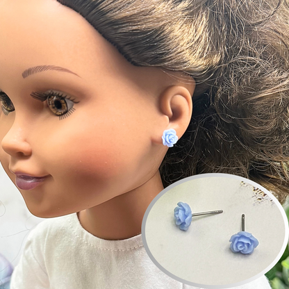 ✨ Handmade Doll Jewelry Designed to Fit popular 18 Inch Fashion Dolls: add a stylish touch to your favorite doll ✨

Light Blue Rose Flower Post Doll Earings