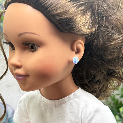 ✨ Handmade Doll Jewelry Designed to Fit popular 18 Inch Fashion Dolls: add a stylish touch to your favorite doll ✨

Light Blue Rose Flower Post Doll Earings