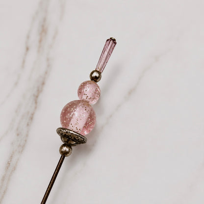 ✨ Handmade Vintage-Inspired Hatpin | Stick Pin | Hat Accessory | Sweater & Hijab Pin | Decorative Jewelry Gift for Her ✨

Light Pink Glass Specked Glitter Acrylic  - silver tone Hatpin -  6.5 Inch