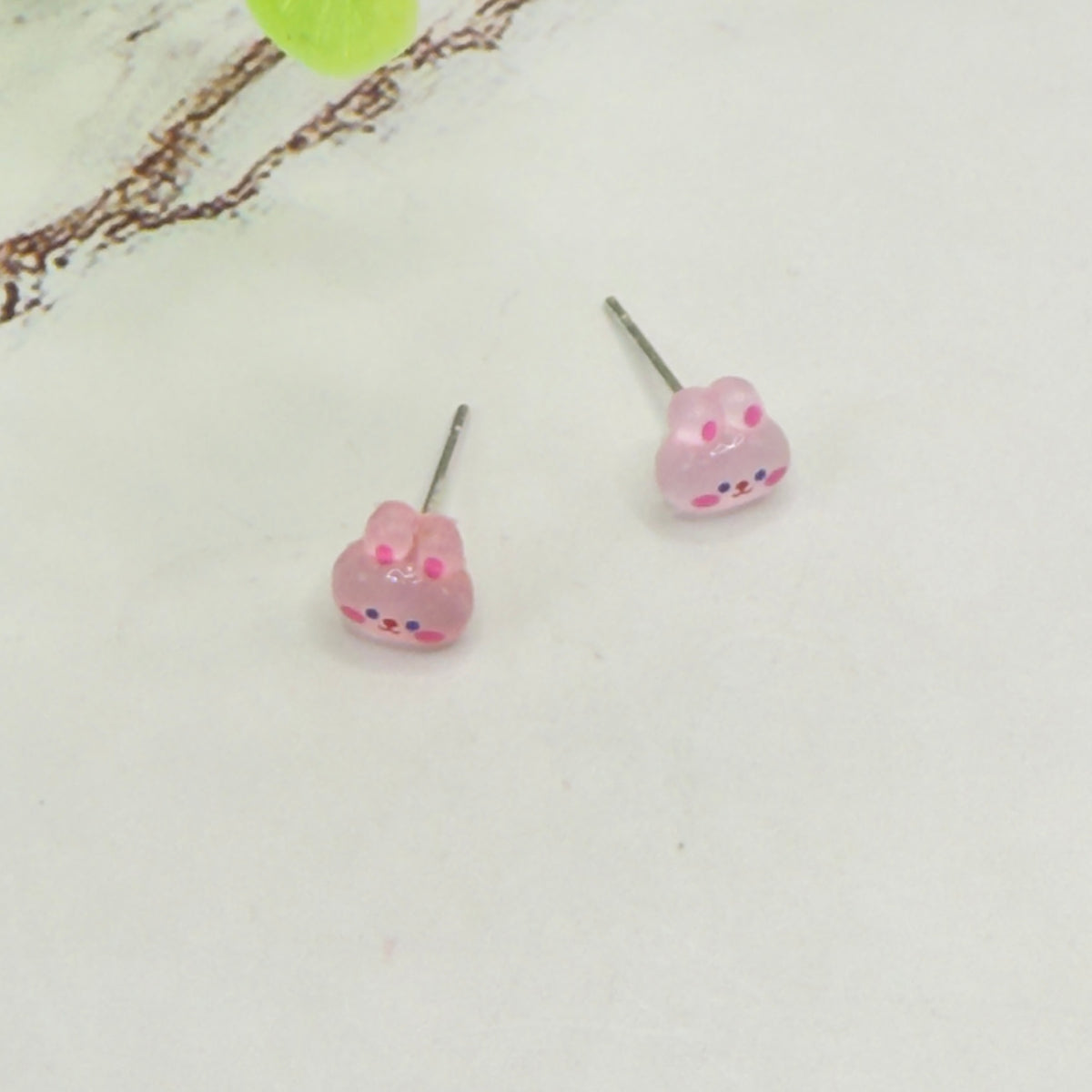 Light Pink Bunny Easter Post Doll Earrings • 18 Inch Fashion Doll Jewelry