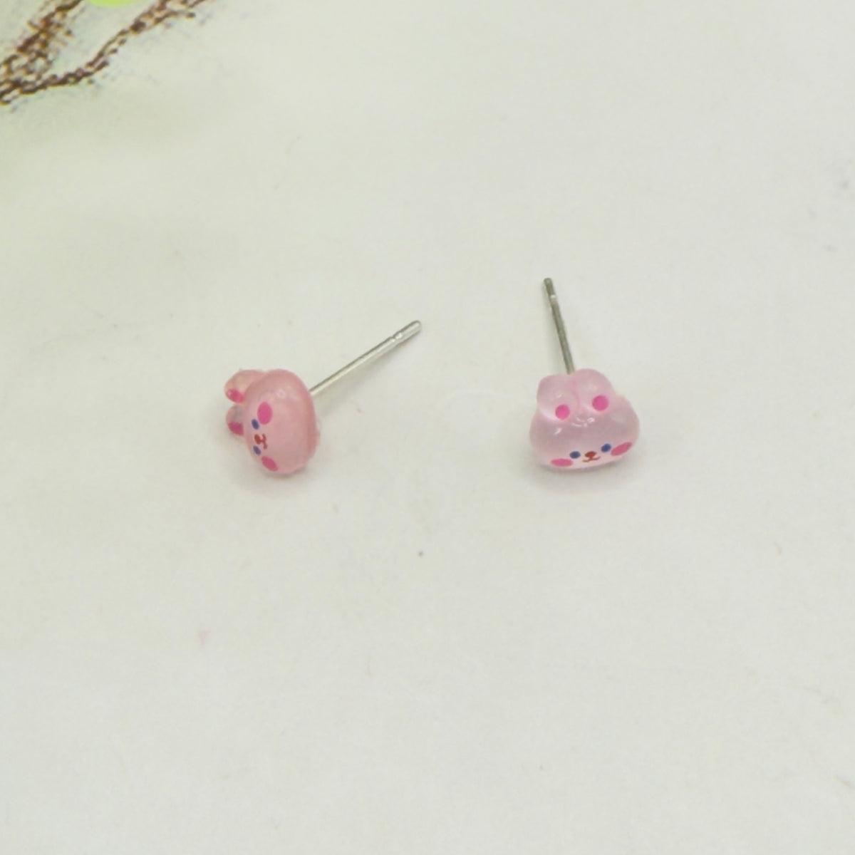 Light Pink Bunny Easter Post Doll Earrings • 18 Inch Fashion Doll Jewelry