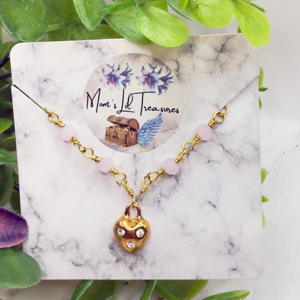 ✨ Handmade Doll Jewelry Designed to Fit popular 14 Inch Fashion Dolls: add a stylish touch to your favorite doll!✨

Light Pink Glass Bead Gold Heart Charm Doll Necklace