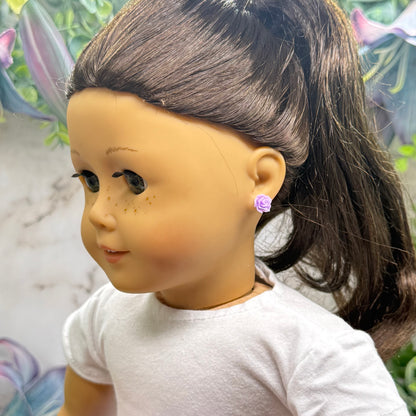 ✨Handmade Post Doll Earrings (Only fit 2mm drilled pierced ears) Designed to Fit popular 18 Inch Fashion Dolls: add a stylish touch to your favorite doll ✨

Light Purple Lilac Rose Flower 2mm Post Doll Earrings
