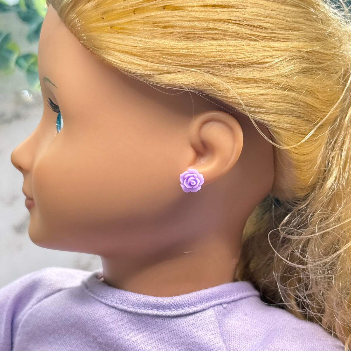 ✨ Handmade Doll Jewelry Designed to Fit popular 18 Inch Fashion Dolls: add a stylish touch to your favorite doll ✨

Light Purple Lilac Rose Flower Post Doll Earrings