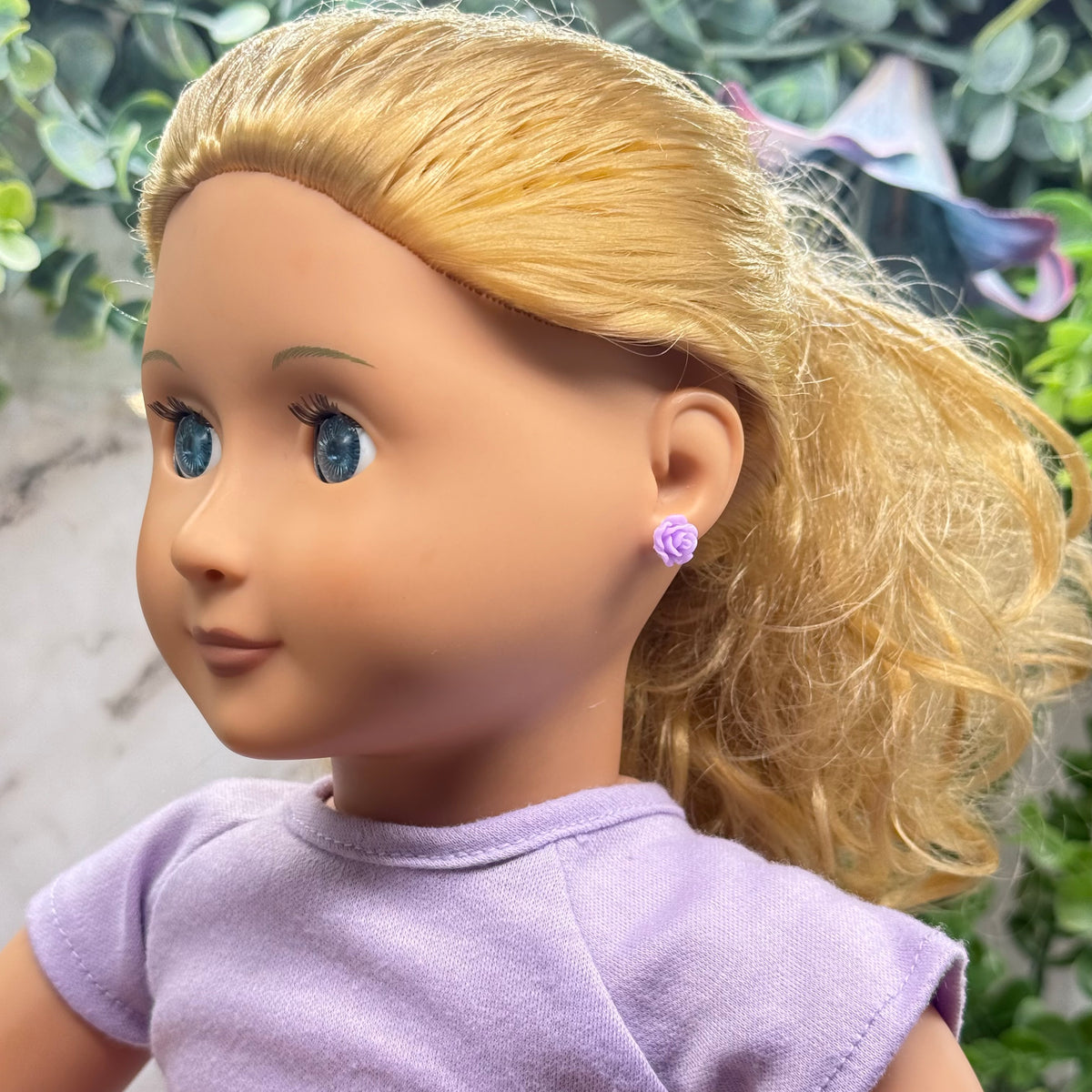 ✨ Handmade Doll Jewelry Designed to Fit popular 18 Inch Fashion Dolls: add a stylish touch to your favorite doll ✨

Light Purple Lilac Rose Flower Post Doll Earrings