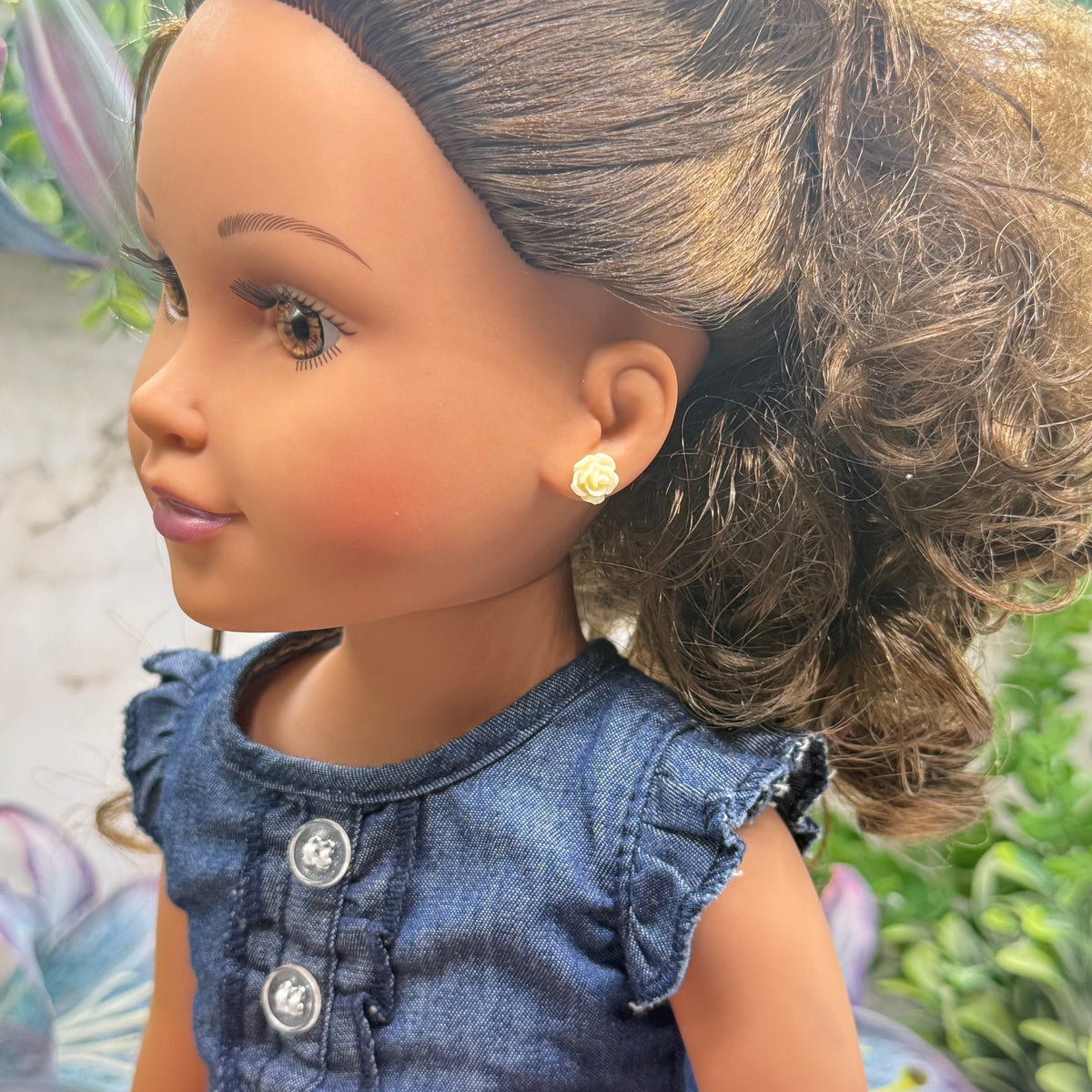 ✨ Handmade Doll Jewelry Designed to Fit popular 18 Inch Fashion Dolls: add a stylish touch to your favorite doll ✨

Light Yellow Rose Flower Post Doll Earrings
