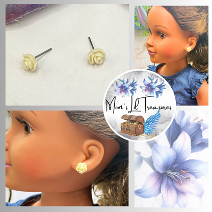 ✨ Handmade Doll Jewelry Designed to Fit popular 18 Inch Fashion Dolls: add a stylish touch to your favorite doll ✨

Light Yellow Rose Flower Post Doll Earrings
