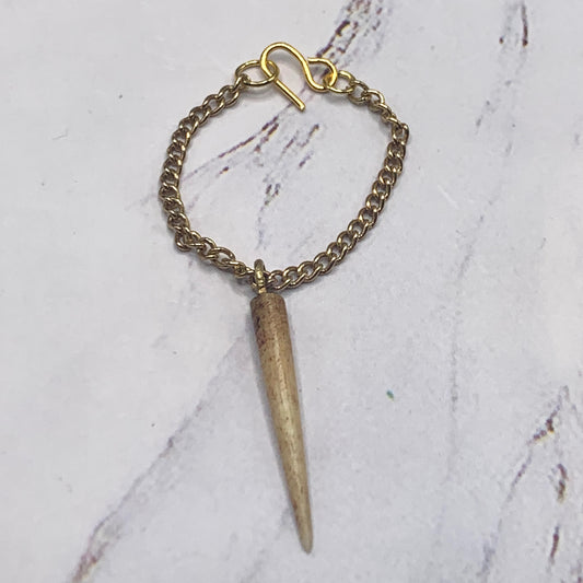 Long Spear Shaped Statement Pendant Gold Chain Doll Necklace • 16 Inch Doll Jewelry