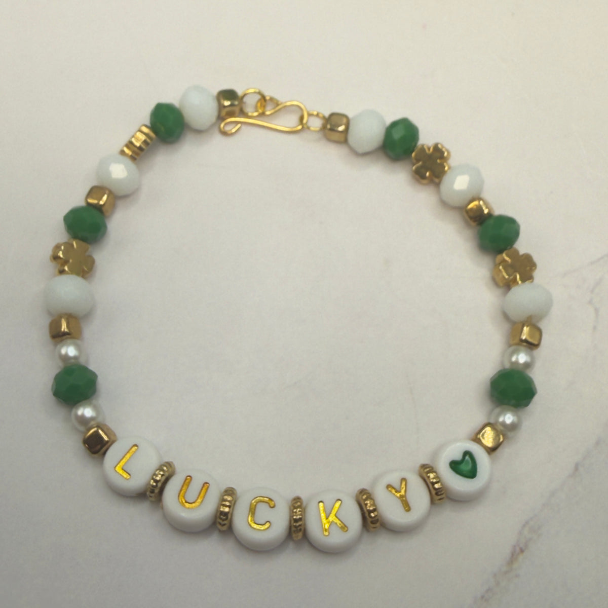 ✨Handmade Doll Jewelry Designed to Fit popular 18 Inch Fashion Dolls: add a touch of “Lucky Irish 🍀” style to your favorite doll!✨

“Lucky” Green White Shamrock Beaded Doll Necklace