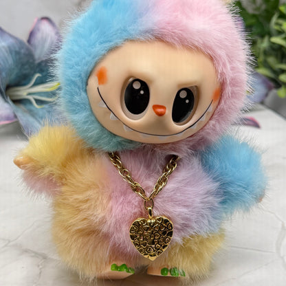 ✨Handmade Jewelry Designed to fit popular 17 to 20 cm (6 to 7 inch) Plushie Labubu Monster Dolls: add a stylish touch to your favorite plushie! ✨

Mini Heart Pattern Chunky Heart Pendant Gold Chain Necklace