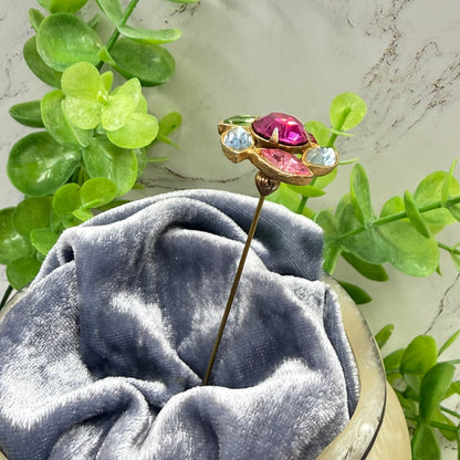✨ Handmade Vintage-Inspired Hatpin | Stick Pin | Hat Accessory | Sweater & Hijab Pin | Decorative Jewelry Gift for Her ✨

Multi Color Rhinestone Swirl Flower Design Topper Gold Tone 3 Inch Stick Pin / Hatpin
