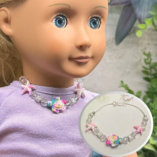 ✨ Handmade Doll Jewelry Designed to Fit popular 18 Inch Fashion Dolls: add a stylish touch to your favorite doll ✨

Multi Color Starfish Sea Turtle Beaded Doll Necklace