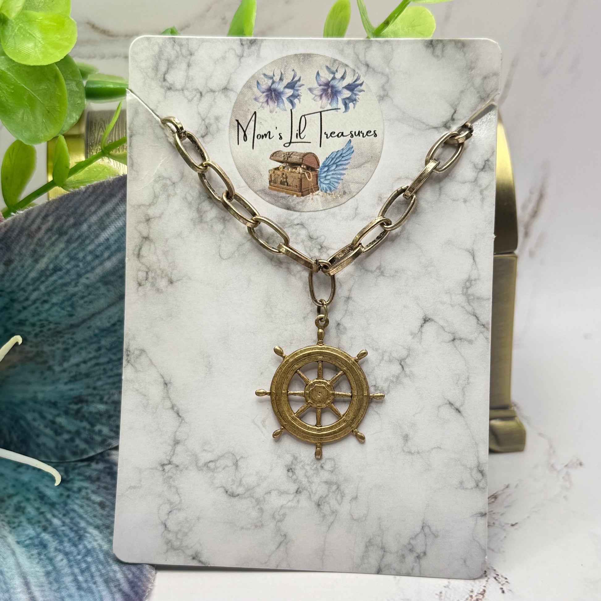 ✨Handmade Jewelry Designed to fit popular 17 to 20 cm (6 to 7 inch) Plushie Labubu Monster Dolls: add a stylish touch to your favorite plushie! ✨

Nautical Ship Wheel Pendant Bronze Necklace