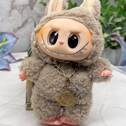 ✨Handmade Jewelry Designed to fit popular 17 to 20 cm (6 to 7 inch) Plushie Labubu Monster Dolls: add a stylish touch to your favorite plushie! ✨

Nautical Ship Wheel Pendant Bronze Necklace