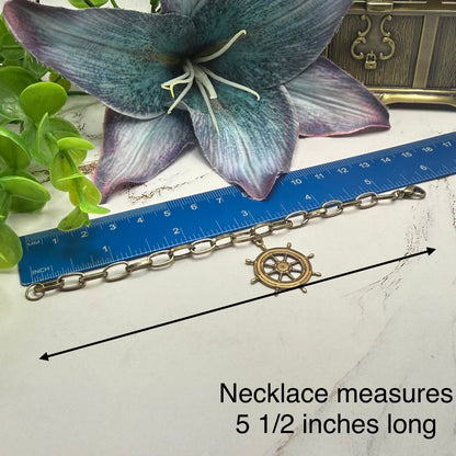✨Handmade Jewelry Designed to fit popular 17 to 20 cm (6 to 7 inch) Plushie Labubu Monster Dolls: add a stylish touch to your favorite plushie! ✨

Nautical Ship Wheel Pendant Bronze Necklace