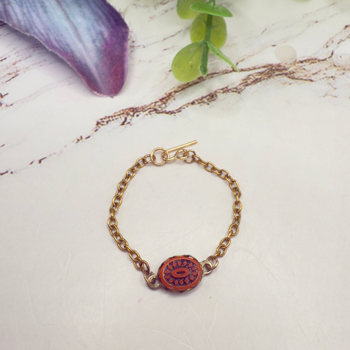 Oval Red Orange Pendant Trendy Doll Necklace • 16 Inch Fashion Doll Jewelry