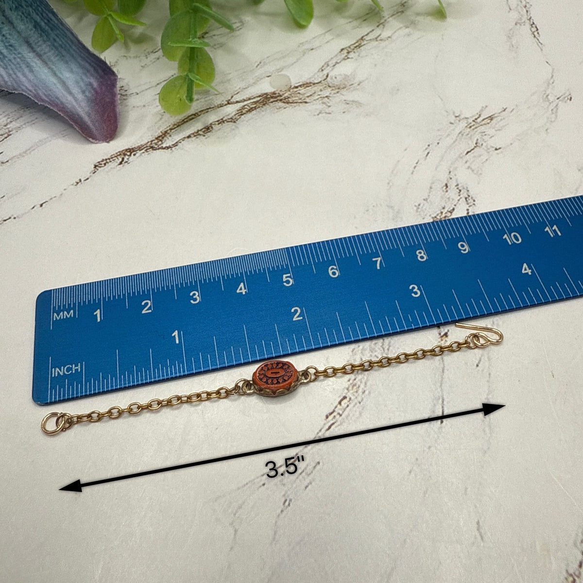 Oval Red Orange Pendant Trendy Doll Necklace • 16 Inch Fashion Doll Jewelry