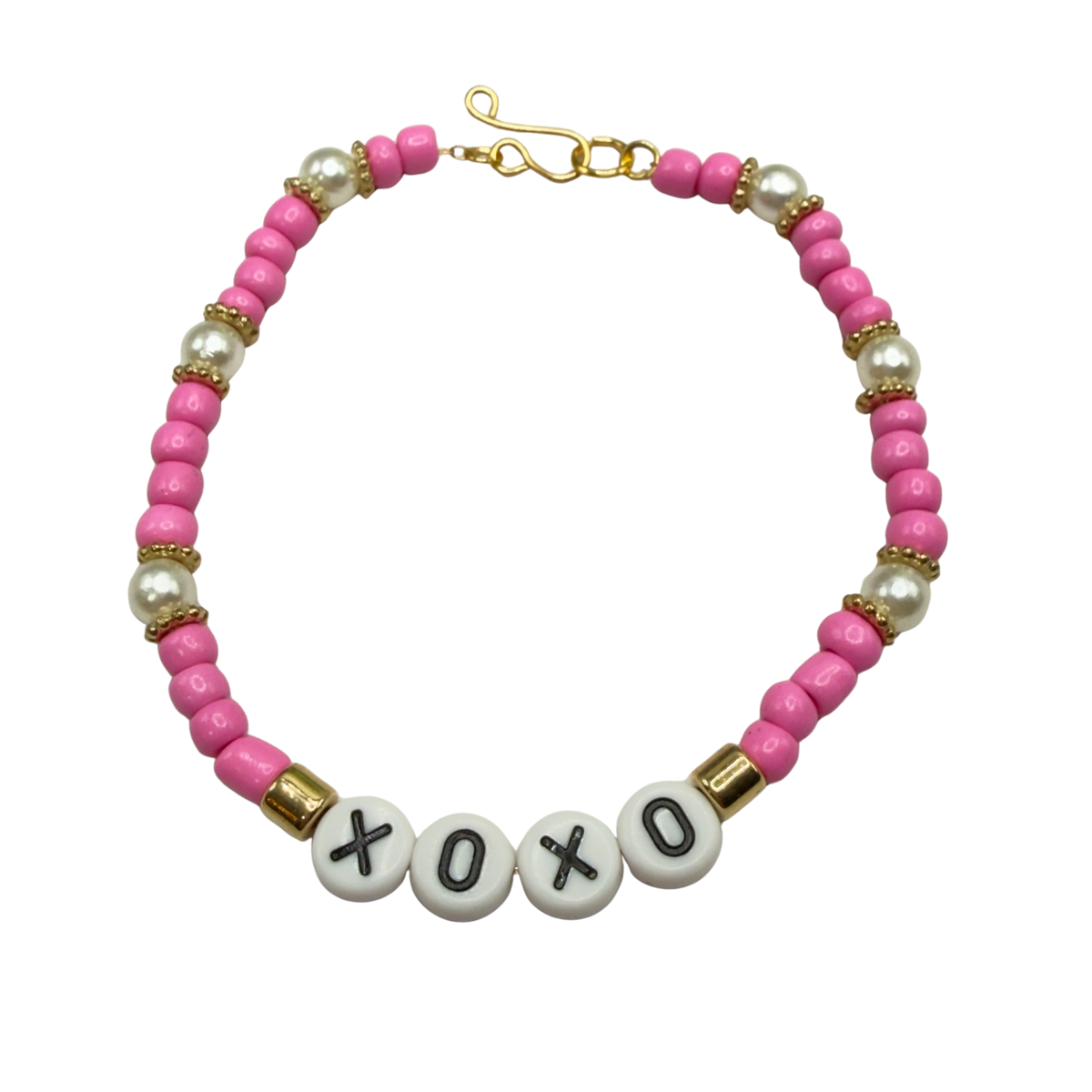 Pink & Pearl Beaded XOXO Doll Necklace Valentine’s Day • 18 Inch Fashion Doll Jewelry