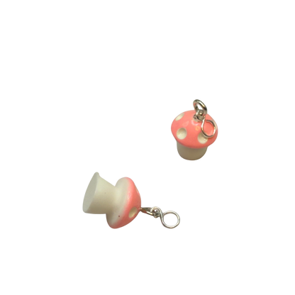 Pink White Mushroom Doll Earring DANGLE ONLY • 18” Fashion Doll Jewelry