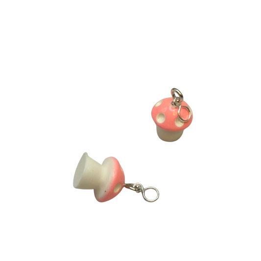 Pink White Mushroom Doll Earring DANGLE ONLY • 18” Fashion Doll Jewelry