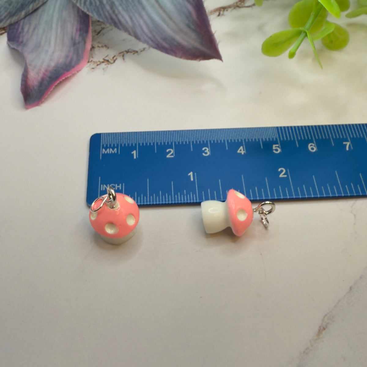 Pink White Mushroom Doll Earring DANGLE ONLY • 18” Fashion Doll Jewelry