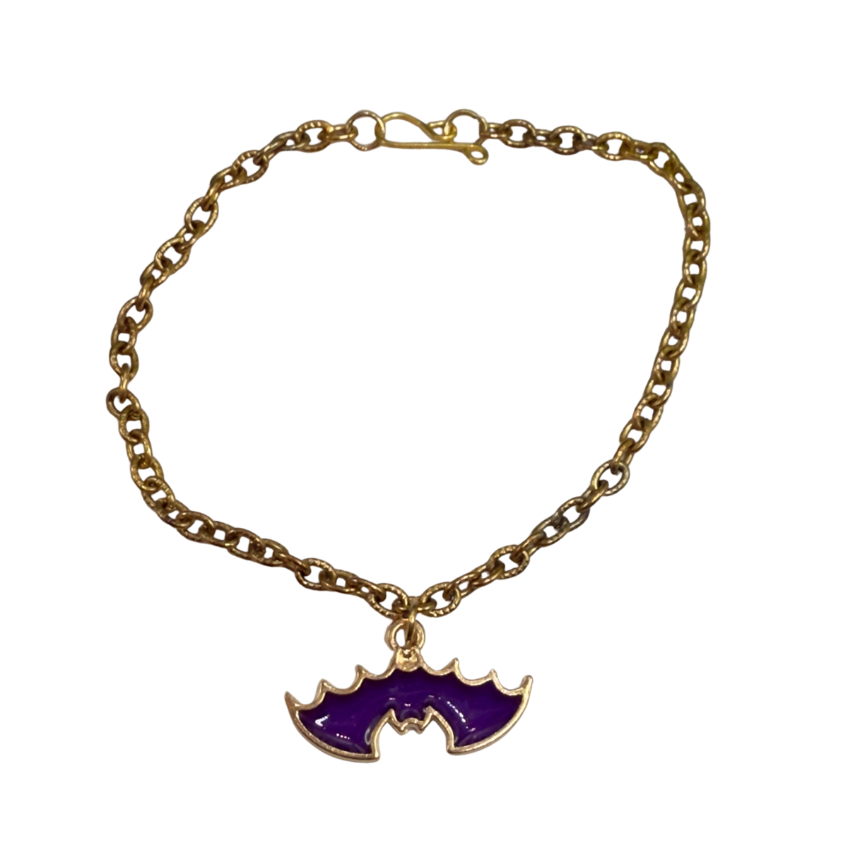Handmade Doll Jewelry Designed to Fit popular 18 Inch Fashion Dolls: add some “Spooky Halloween 🎃” style to your favorite doll! Purple Enamel Metal Bat Charm Halloween Doll Necklace
