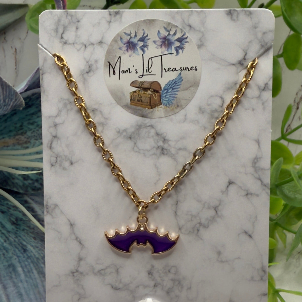 ✨Handmade Doll Jewelry Designed to Fit popular 18 Inch Fashion Dolls: add some “Spooky Halloween 🎃” style to your favorite doll!✨

Purple Enamel Metal Bat Charm Halloween Doll Necklace
