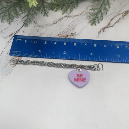 ✨Handmade Doll Jewelry Designed to Fit popular 18 Inch Fashion Dolls: add a stylish touch to your favorite doll!✨

Purple Acrylic Heart “Be Mine” Charm on Silver tone chain Necklace Bracelet Set. The necklace measures 6-3/4” long and bracelet is 3-3/8” long.
