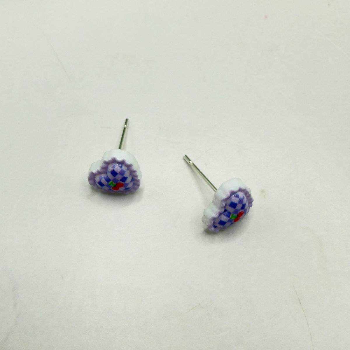 Purple Lattice Design Heart Post Doll Earrings • 18 Inch Fashion Doll Jewelry