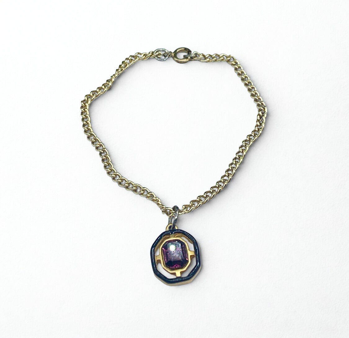Purple Rhinestone Pendant Doll Necklace • 18 Inch Fashion Doll Jewelry