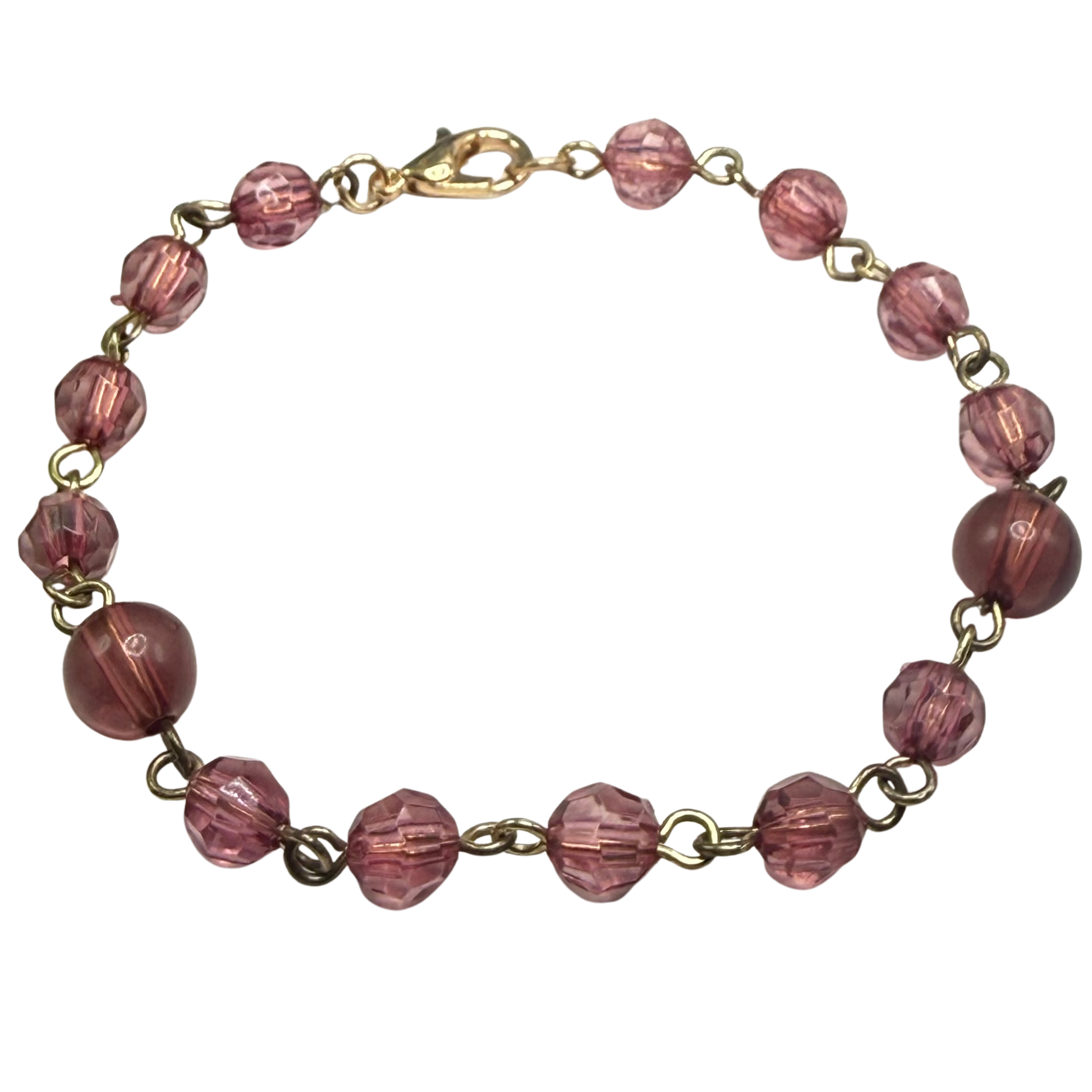 Purple Translucent Acrylic Faceted Crystal Beaded Necklace