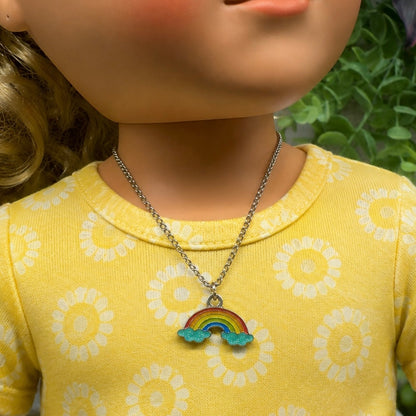 Rainbow Charm Doll Necklace • Necklace chain measures 6.75 inches long • Necklace shown on 18" My Life As doll