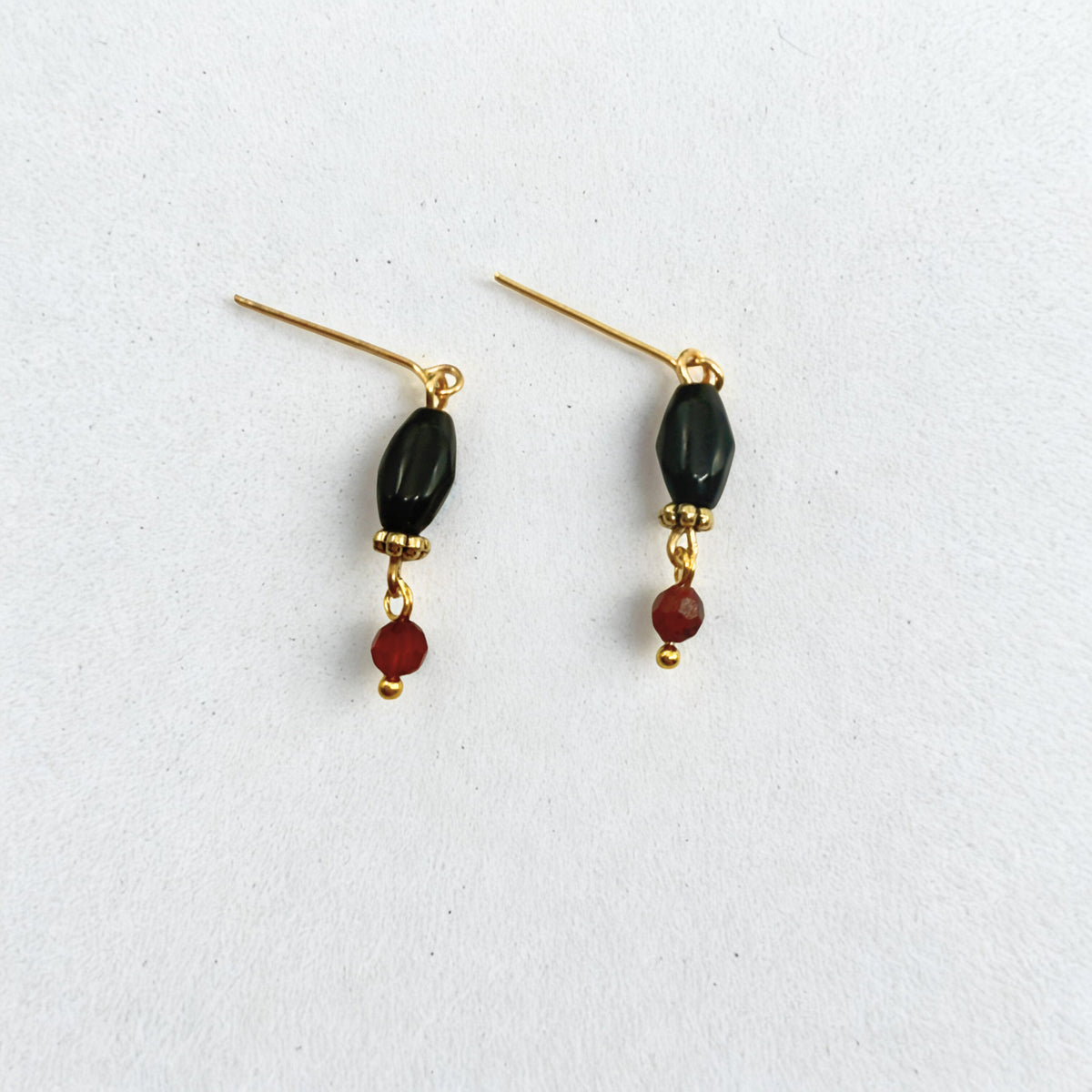 Red Black Beaded Dangle Doll Earrings • 18 Inch Fashion Doll Jewelry