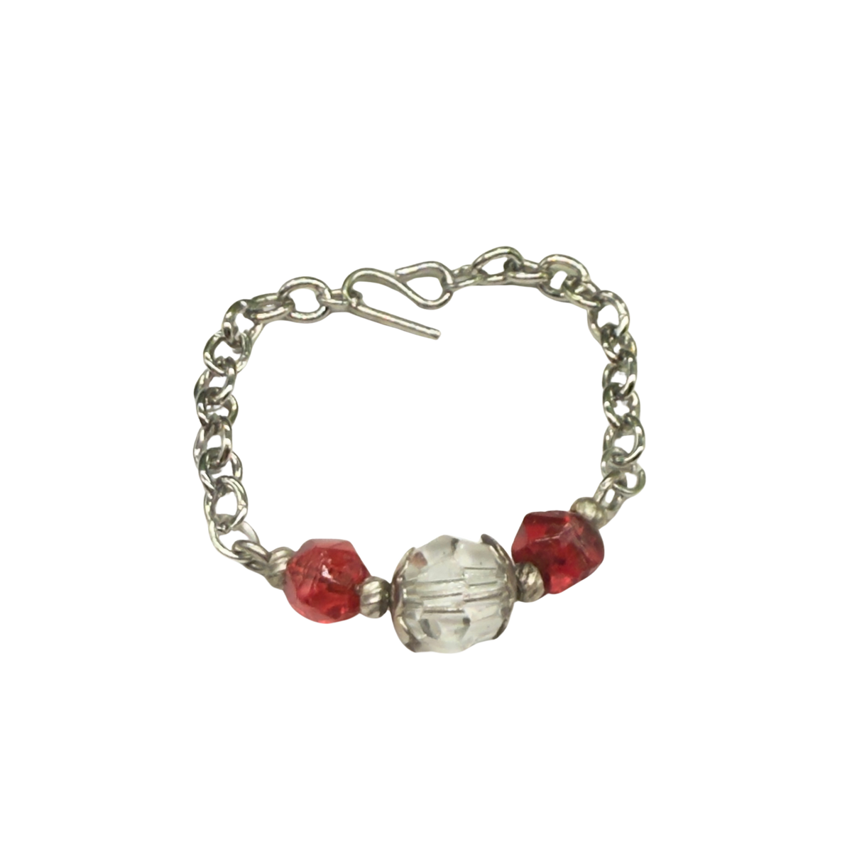 Red & Clear Glass Crystal Doll Necklace • 16 Inch Doll Jewelry