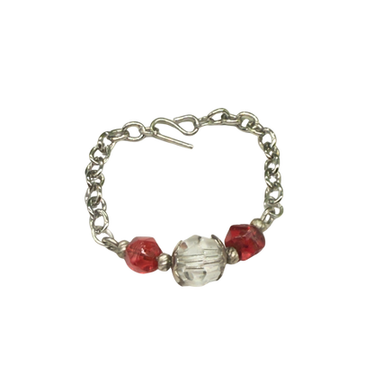 Red & Clear Glass Crystal Doll Necklace • 16 Inch Doll Jewelry