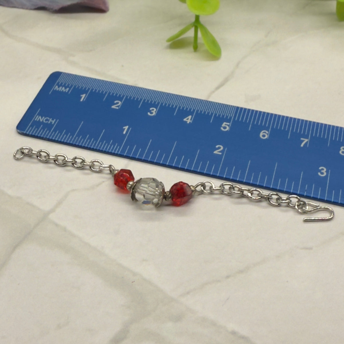 Red & Clear Glass Crystal Doll Necklace • 16 Inch Doll Jewelry