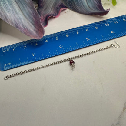 Red Drop Silver Spiral Pendant Doll Necklace • 16 Inch Fashion Doll Jewelry