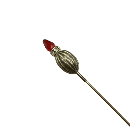 ✨ Handmade Vintage-Inspired Hatpin | Stick Pin | Hat Accessory | Sweater & Hijab Pin | Decorative Jewelry Gift for Her ✨

Red Glass Teardrop Antique Silver -Tone Corrugated Ribbed Swirl Design Clear Rhinestone Accent Hatpin - 6 Inch