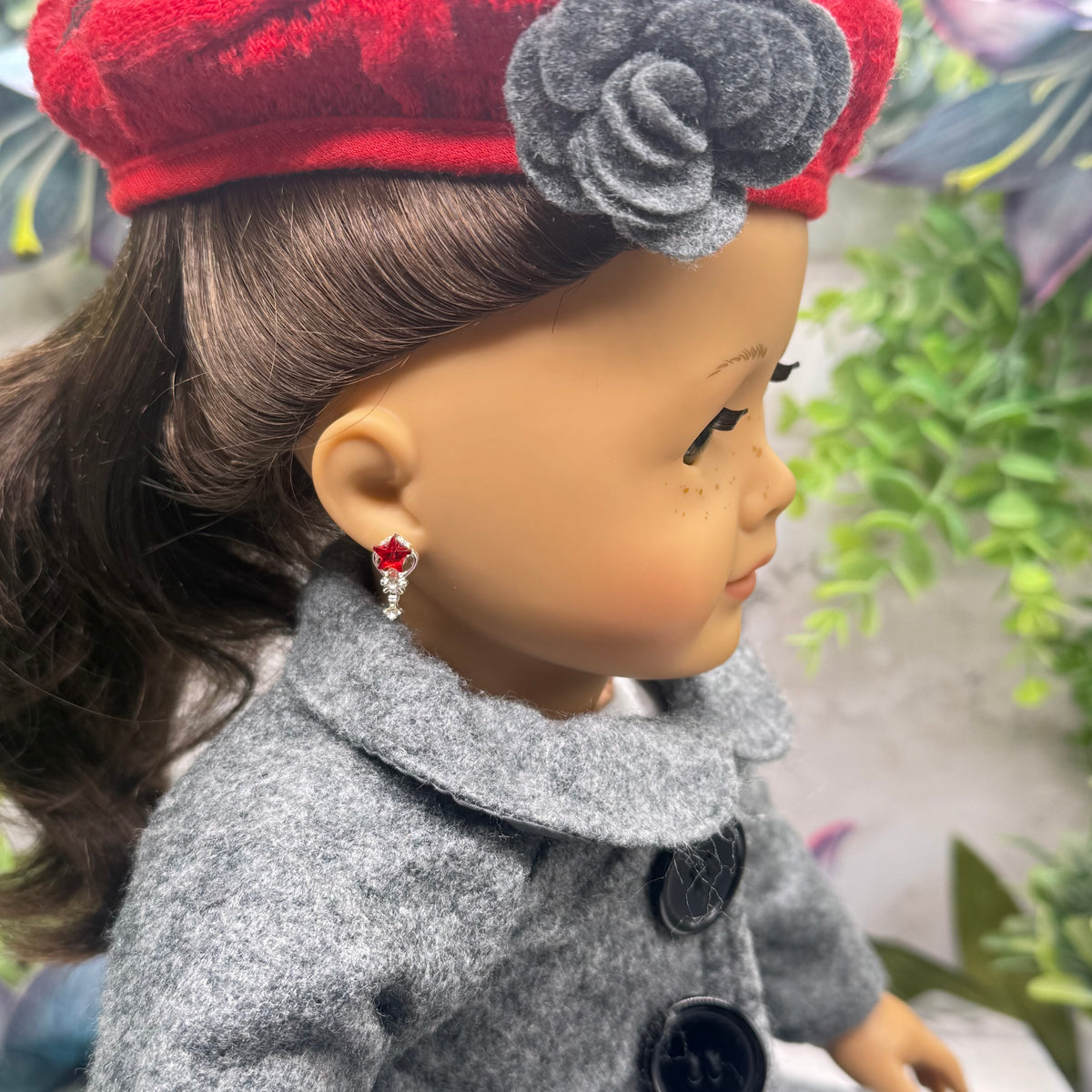✨Handmade Post Doll Earrings (Only fit 2mm drilled pierced ears) Designed to Fit popular 18 Inch Fashion Dolls: add some “Valentine’s Day 💕” style to your favorite doll!✨✨

Red Rhinestone Star Wand Design Post Doll Earrings