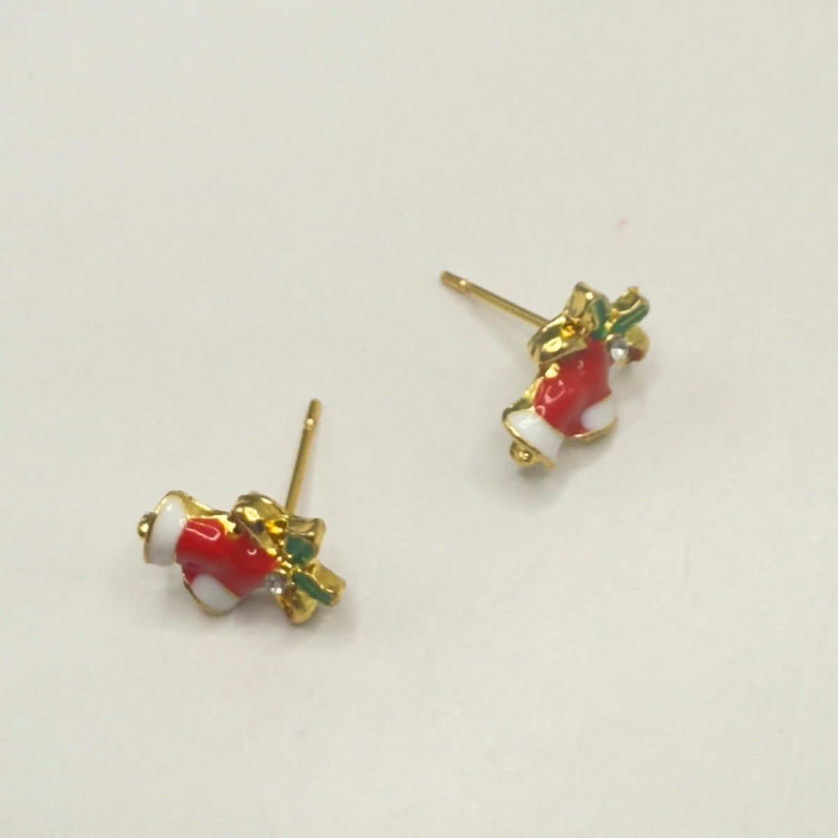 ✨Handmade Doll Jewelry Designed to Fit popular 18 Inch Fashion Dolls: add jolly “Christmas Holiday🎄” style to your favorite doll!✨

Red White Enamel Gold Metal Christmas Bell Post Earrings