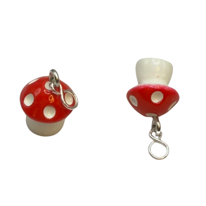 Red White Mushroom Doll Earring DANGLES ONLY • Fit 2mm Posts• 18” Fashion Doll Jewelry