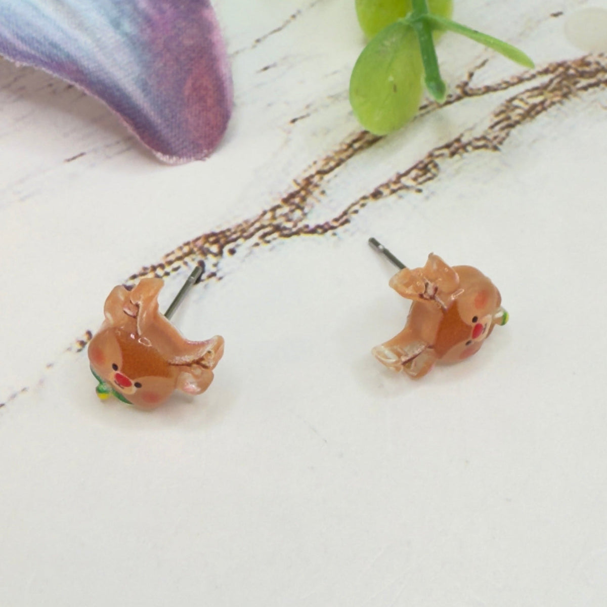 Handmade Doll Jewelry Designed to Fit popular 18 Inch Fashion Dolls: add jolly “Christmas Holiday🎄” style to your favorite doll! Rudolph Reindeer Christmas Post Doll Earrings